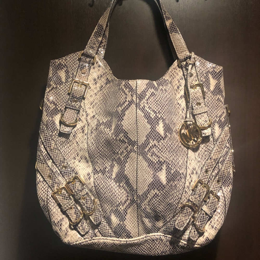 Michael Kors reptile skin leather bag